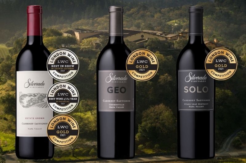The 2018 Estate Grown Cabernet Sauvignon, the single-vineyard 2018 GEO Cabernet Sauvignon, and the single-vineyard 2016 SOLO Cabernet Sauvignon